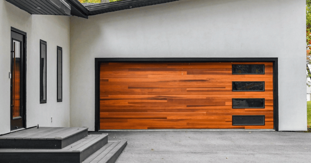 modern wood garage doors