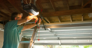 attaching a garage door opener to the door