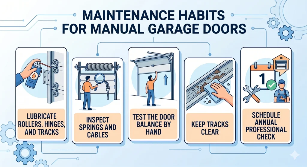 Maintenance Habbits for manual garage doors