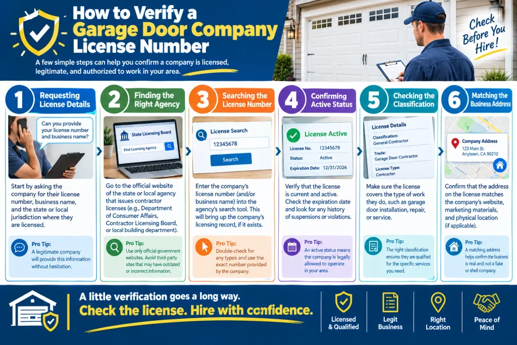 Steps to Verify a Garage Door Company License Number