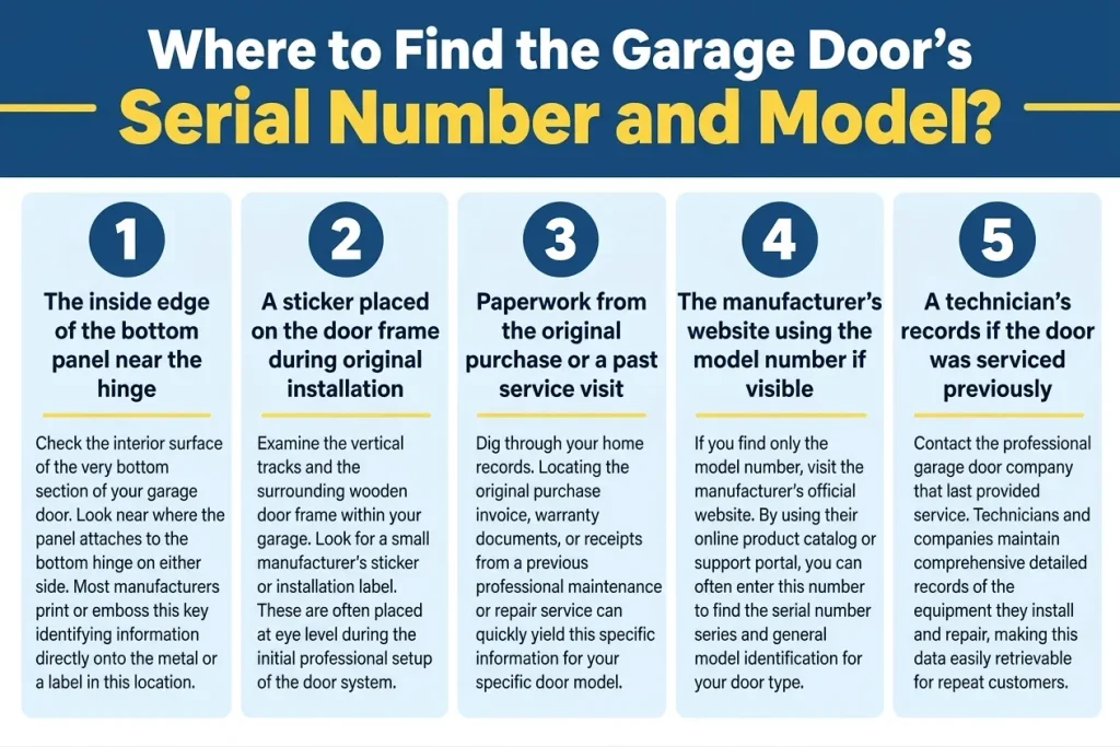 Confirm the Door’s Serial Number and Model