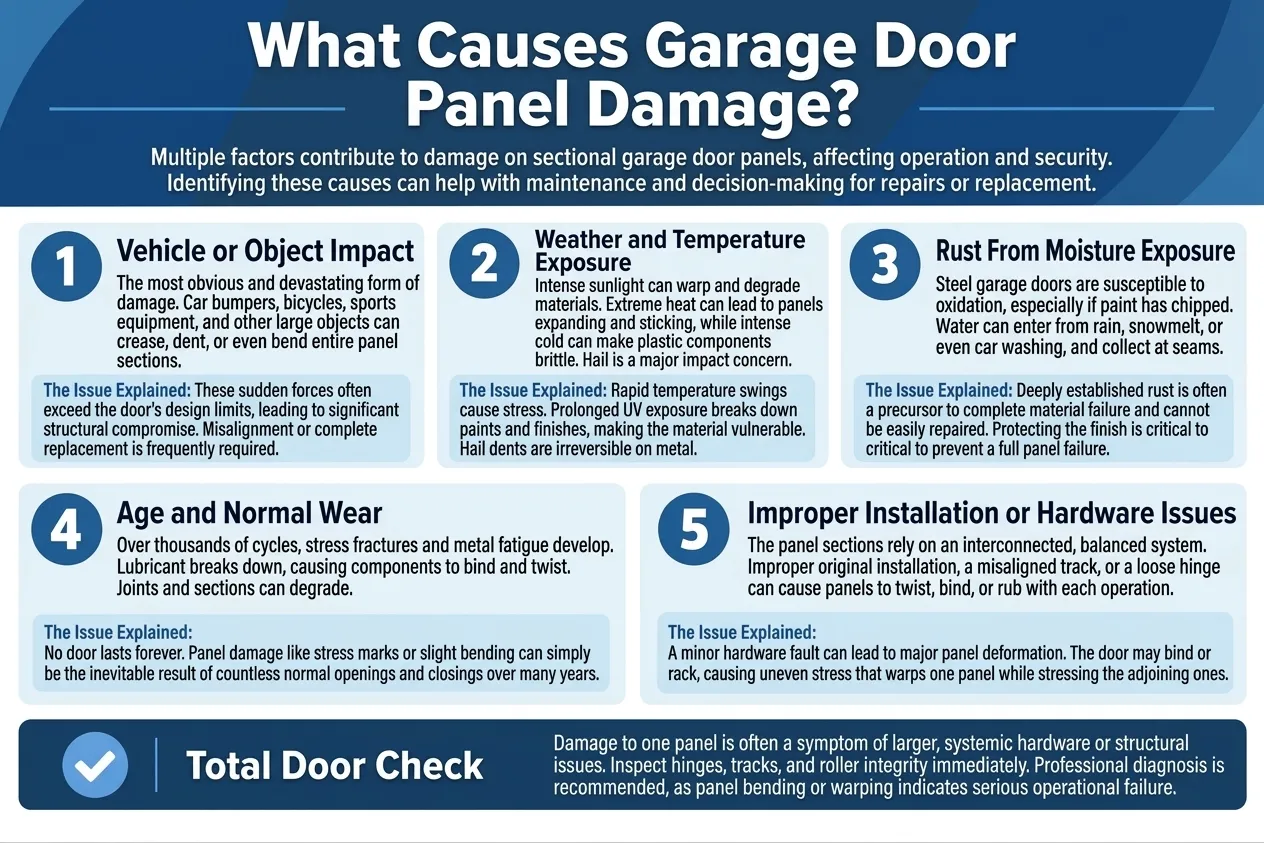 What Causes Garage Door Panel Damage?