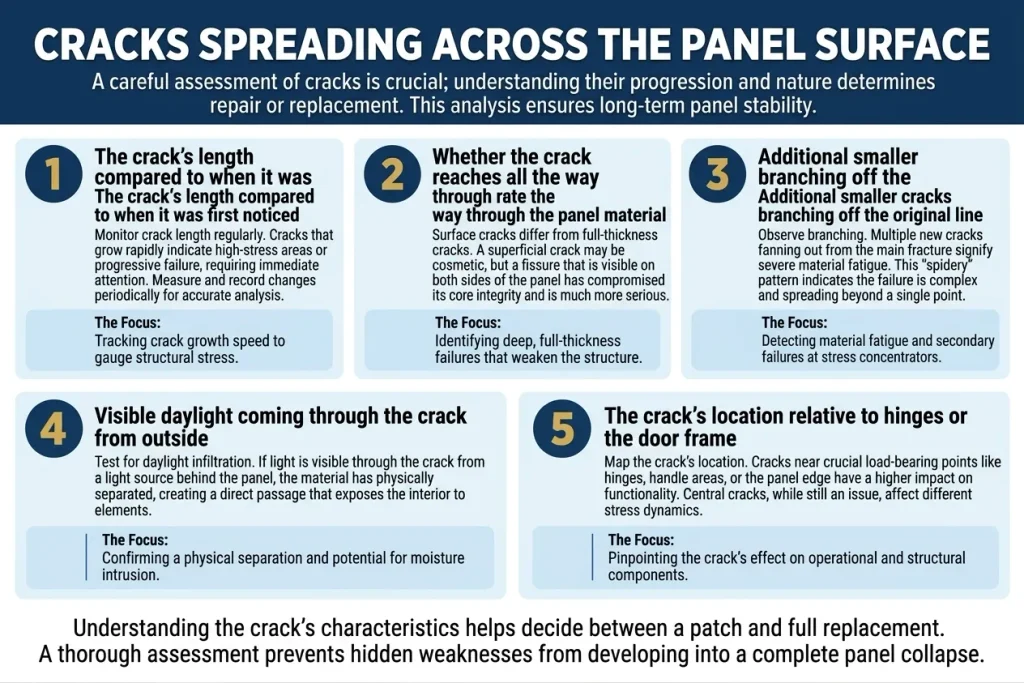 Cracks Spreading Across the Panel Surface
