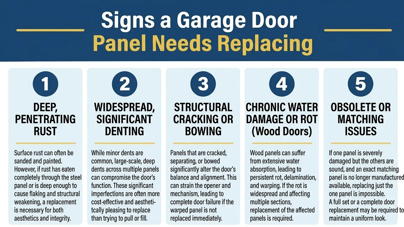 Signs a Garage Door Panel Needs Replacing